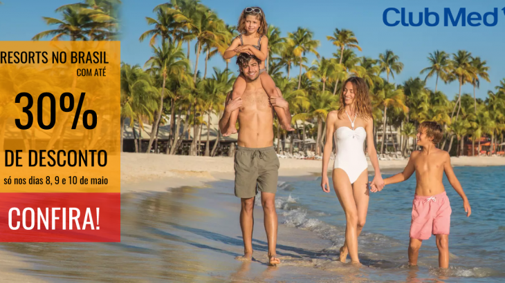 Clubmed com até 30% off em todo Brasil